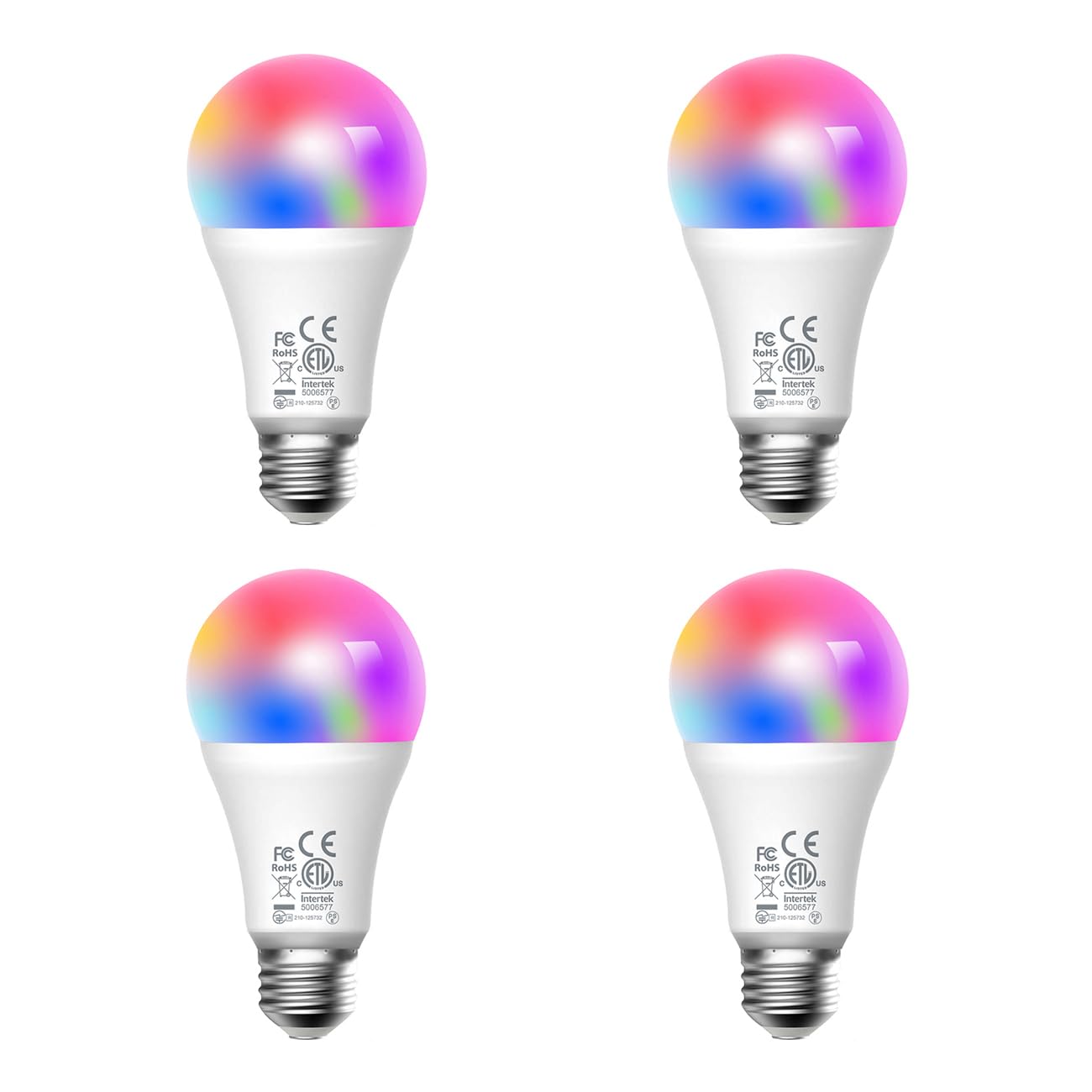 NoyoRo Smart Bulb, HomeKit Dimmable LED Light Bulb 9W E27 WiFi Smart Timer Lamp RGB+CW+WW Colored Bulbs 110V 220V Work, with Alexa Google Apple Siri,4PCS