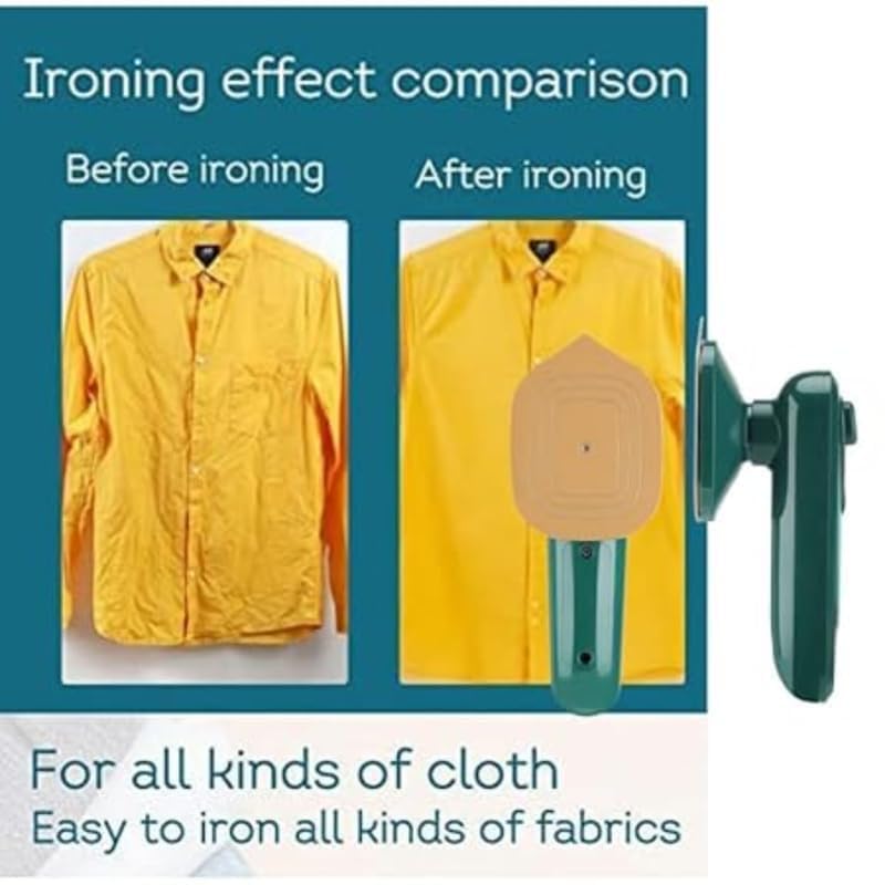 Image of Stainless Steel Mini Steam Iron for Clothes | Portable Handheld Garment Steamer | Fast Heating Wrinkle Remover for Travel & Home | कपड़ों के लिए पोर्टेबल मिनी स्टीम आयरन