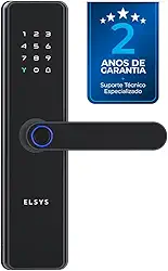 Fechadura Digital de Embutir Wi-Fi com Biometria, Elsys, Blues, Preta - Abertura via Biometria, Senha Numérica e Aplicativo