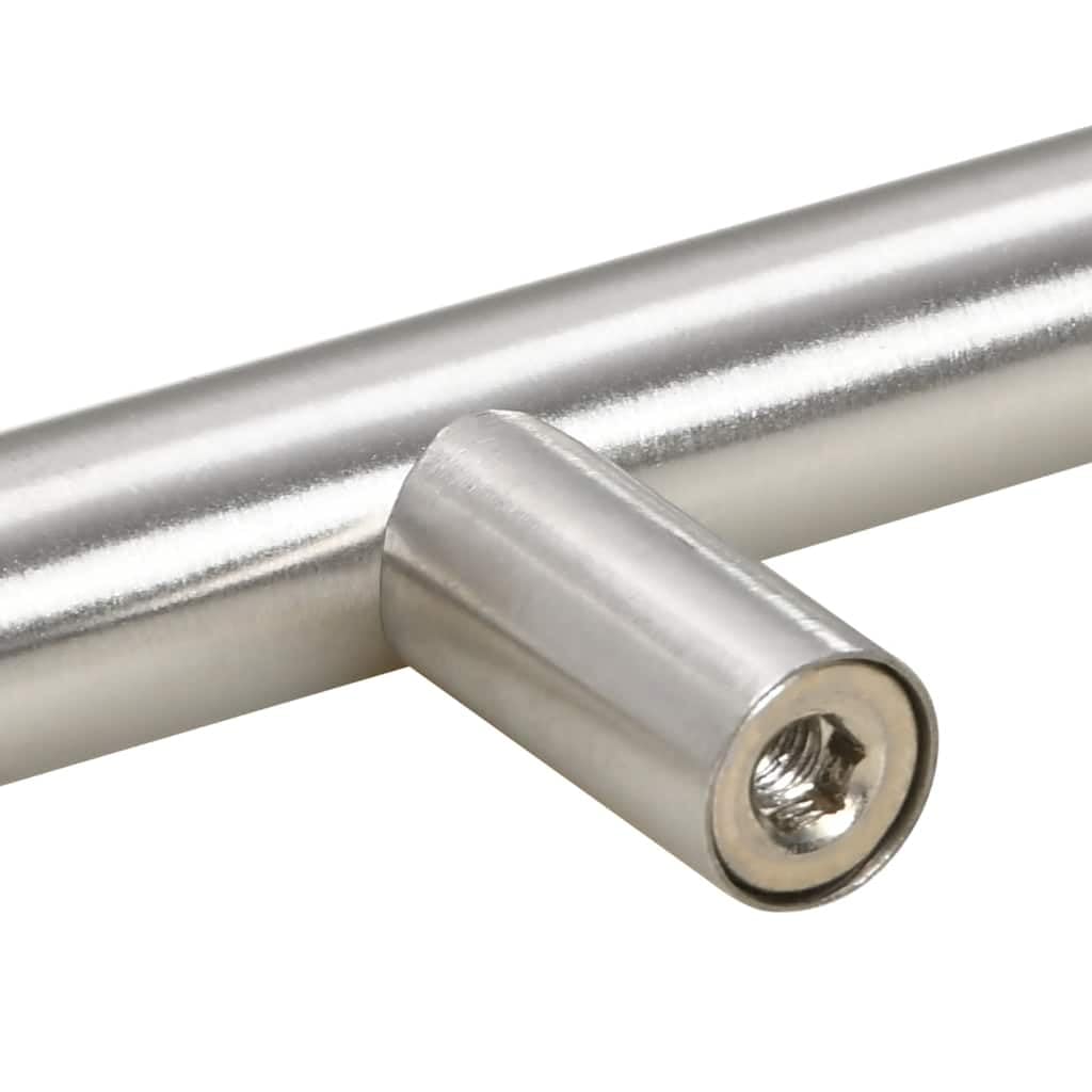 Tiradores de muebles de acero inoxidable, 5 unidades, forma de T, para cajón, puerta, armario, distancia entre orificios centrales de 480 mm, cepillados, con tornillos recortables, para