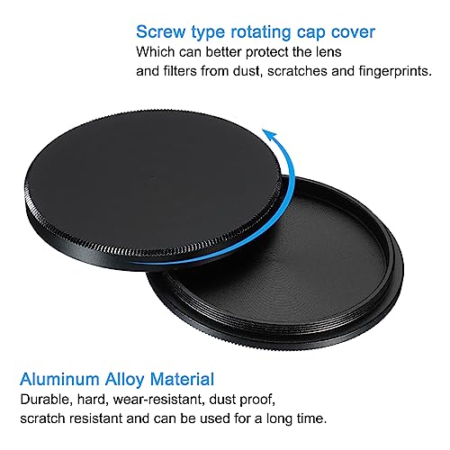 PATIKIL Black 40.5mm Lens Cap, Aluminum Alloy Camera Lens Filter Stack Cap, Polarizer & Neutral Density Protection - Image 4
