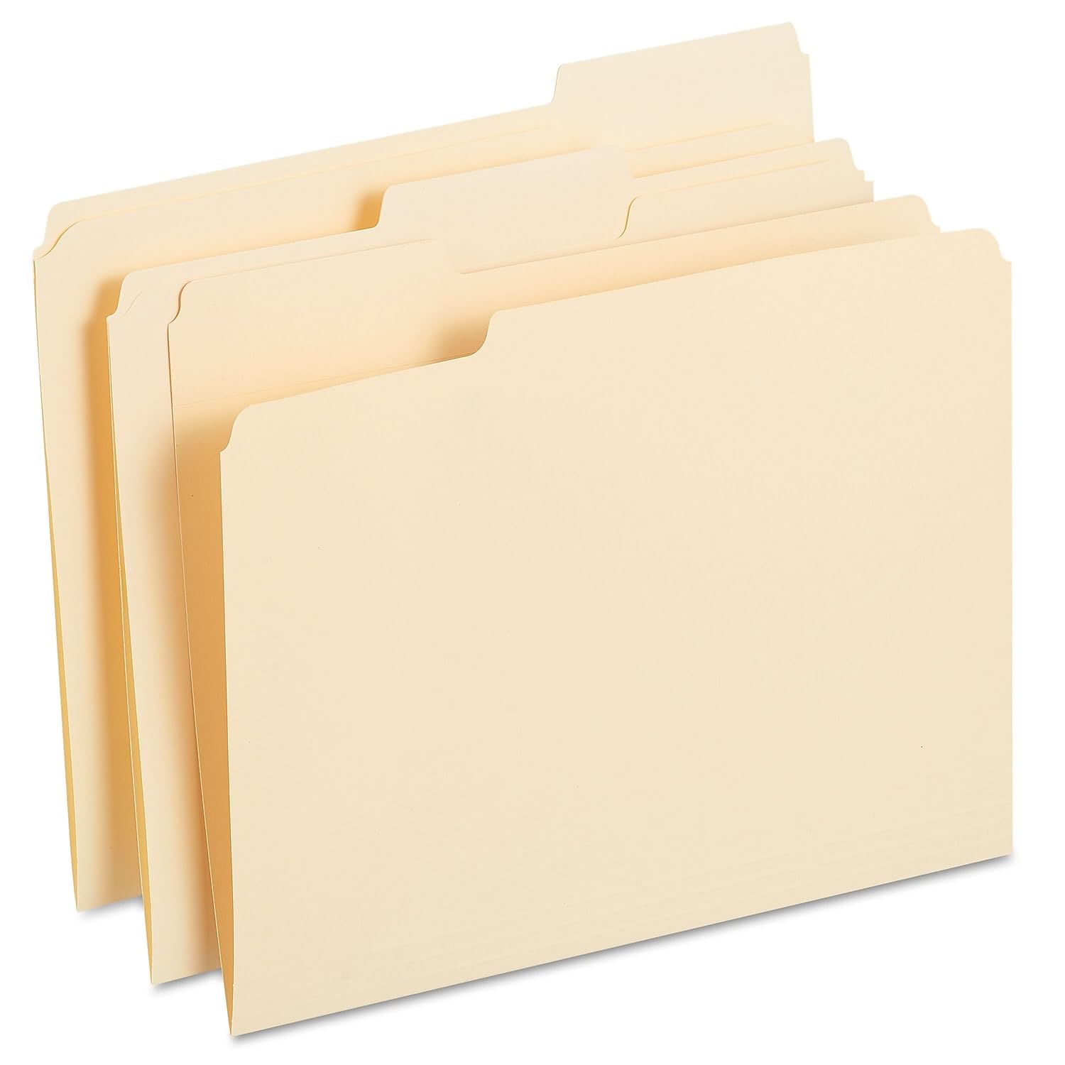 Staples Reinforced File Folders, Letter Size, 1/3‑Cut Tabs, Assorted Positions, Manila, Heavy‑Duty Construction, 250/Box