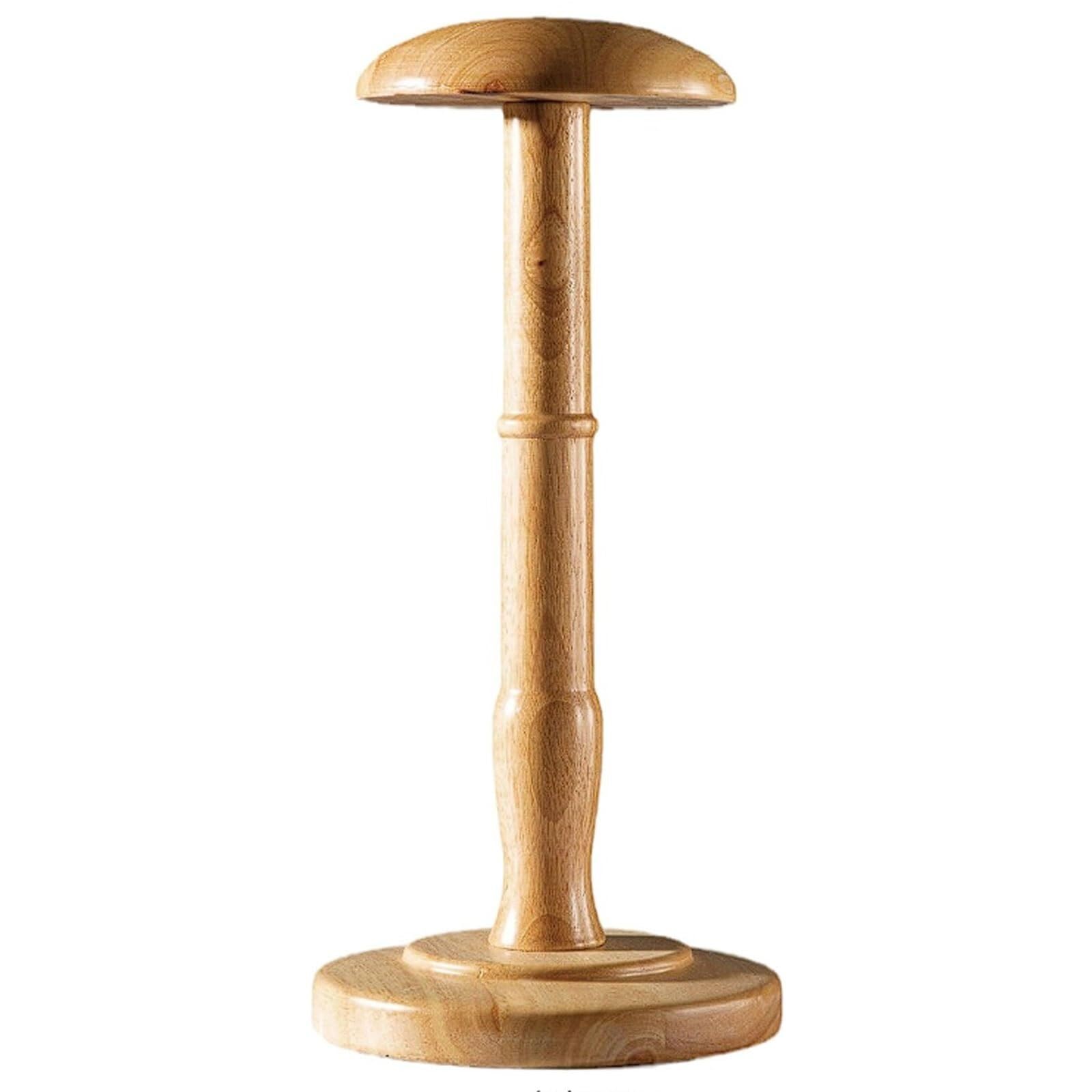WxuuLTGJR Hat Jewelry Display Stand Oak Wood Jewelry Easel Holder Solid Head Tower Organizer Store Placement Storage Props Vintage(Wood Color,16 * 33cm)