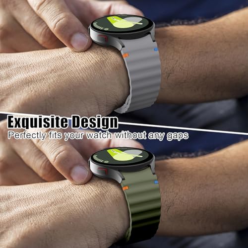 Image of Compatible with Samsung Galaxy Watch 7 Strap No Gap Sport Silicone Watch Band for Galaxy Watch 6 5 4 40mm 44mm Galaxy Watch 6 Classic 43mm 47mm,Watch 5 Pro,Watch 4 Classic Strap 42mm 46mm (Orange)