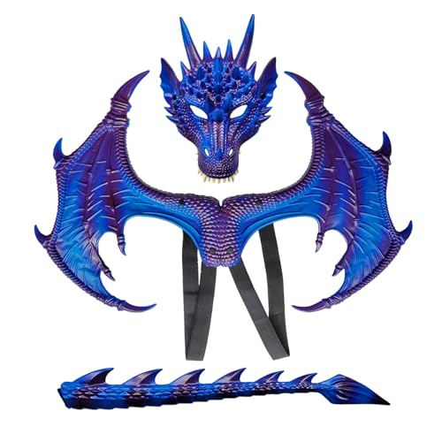 TSYMINQC Dragon Wings Mask And Tail Set Devil Dragon Dress