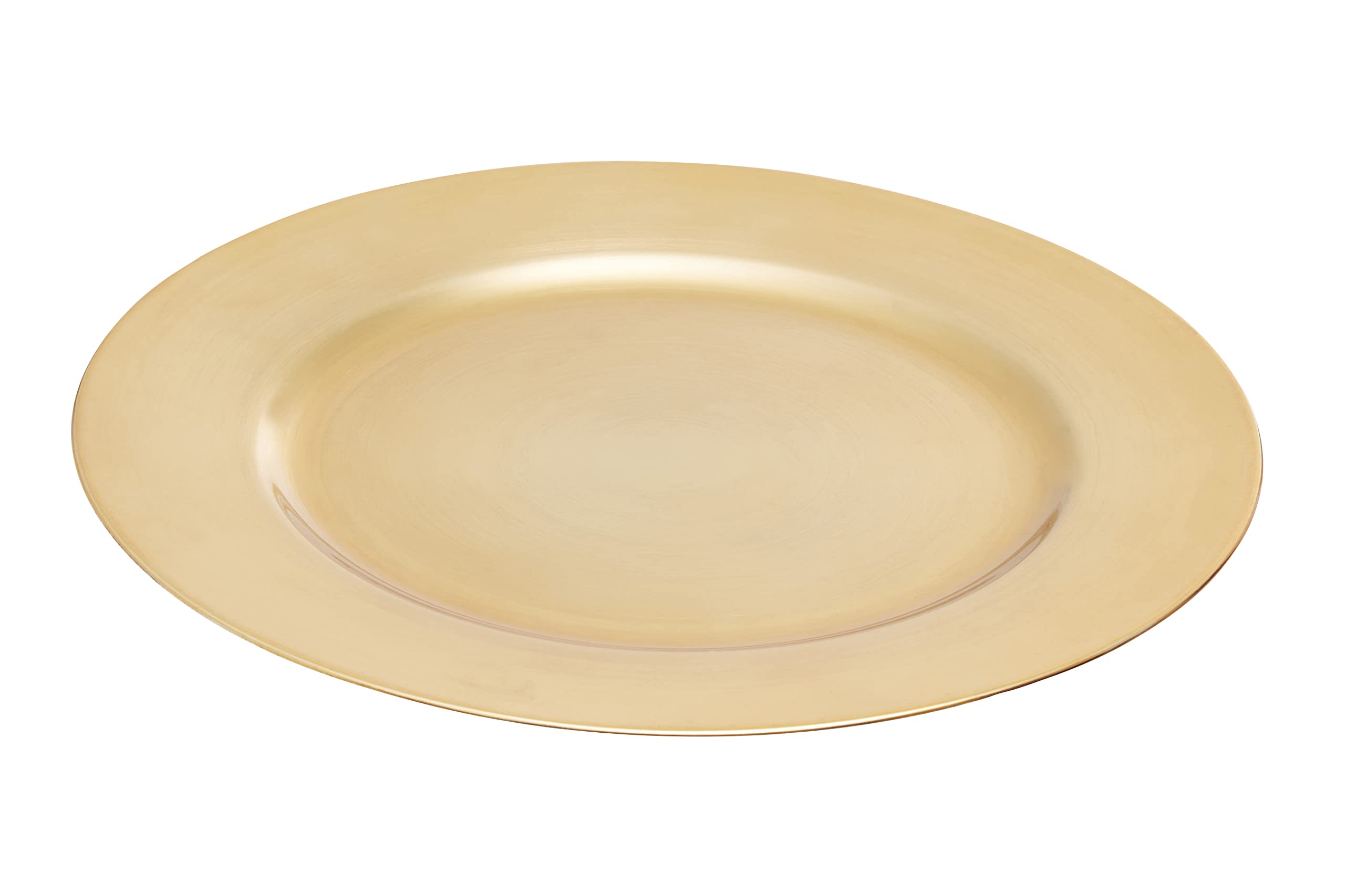 Dia Gold Finish Flat Style Charger Plate - Gold
