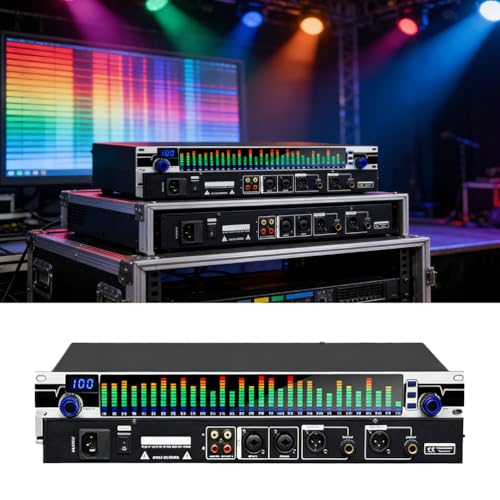 Equalizador digital AVSMGP de 31 bandas con visualizador espectro LED, reducción de ruido y 10 efectos preestablecidos para estudios de grabación y entretenimiento en casa miniatura 1