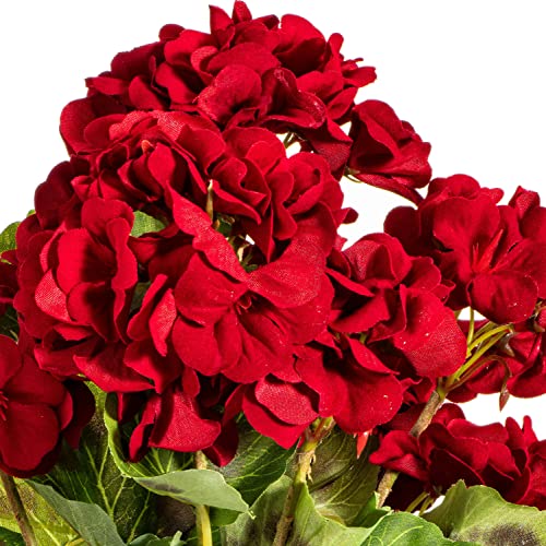 Vickerman Everyday Artificial Red Geranium Bush 18" Long - Premium Faux Floral Home Decor - Maintenance Free Flowers. Add The Beauty Of Lush Flowers Without The Care And Watering. #TOP2