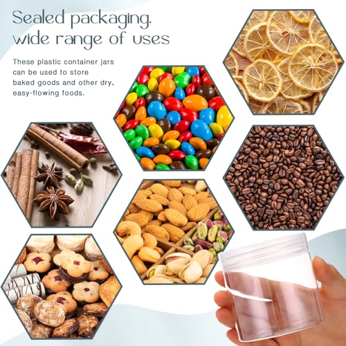 Image of Patelai 4 Pcs Plastic Jars Wide Mouth with Lids,8 Ounce,Clear | Travel Size for Creams Oils, Clear Round Storage Cosmetics Containers, Leak Proof Screw on Lids for Makeup Beauty DIY
