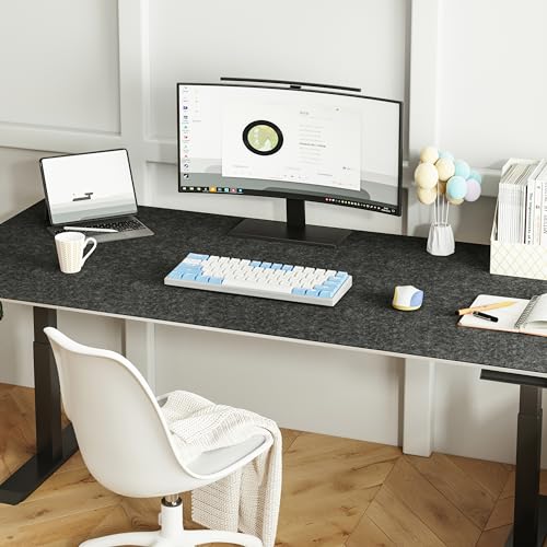 Image of Large Felt Desk Mat,47.2 inchx 23.6 inch,Non-Slip Desk Pad for Office and Home,120x60cm Full Table Mouse Pad,Keyboard Mats for Desk,Desktop Protection(Dark Gray)