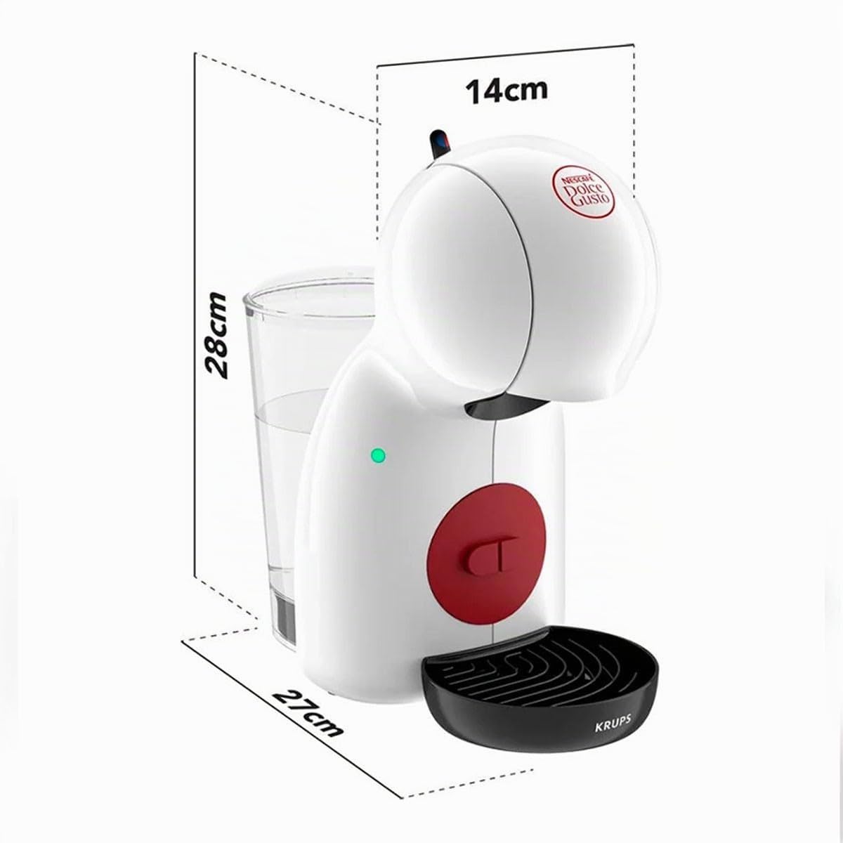 Nescafé Dolce Gusto Krups Macchina per il caffè Piccolo XS con capsule, per caffè caldi e freddi, con pompa da 15 bar di pressione e dosaggio manuale dell'acqua