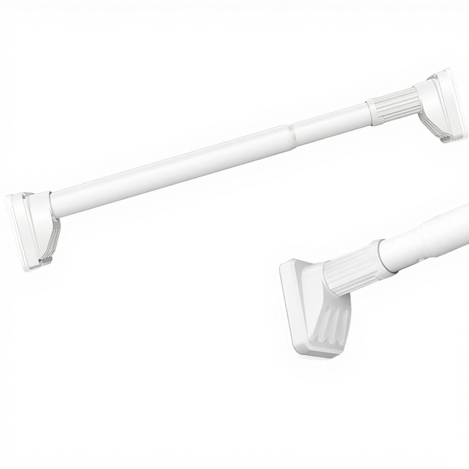 Genérico Barra de Cortina telescópica Ajustable, sin Necesidad de taladrar, Barra de Ducha Extensible, Inoxidable y Antideslizante, Longitud Ajustable para Uso en el hogar y el baño (Blanca, 260-350