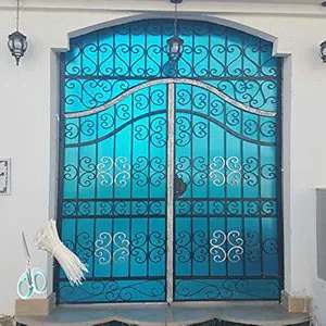 SAI PRASEEDA UV Resistant 4 X 20 Feet PVC Gate Sheet_Grill Sheet_Gate Covering Sheet_Balcony Saftey Sheet_Privacy Sheet_Blue Color_with 1 Scissor_100 Tags SPGST39