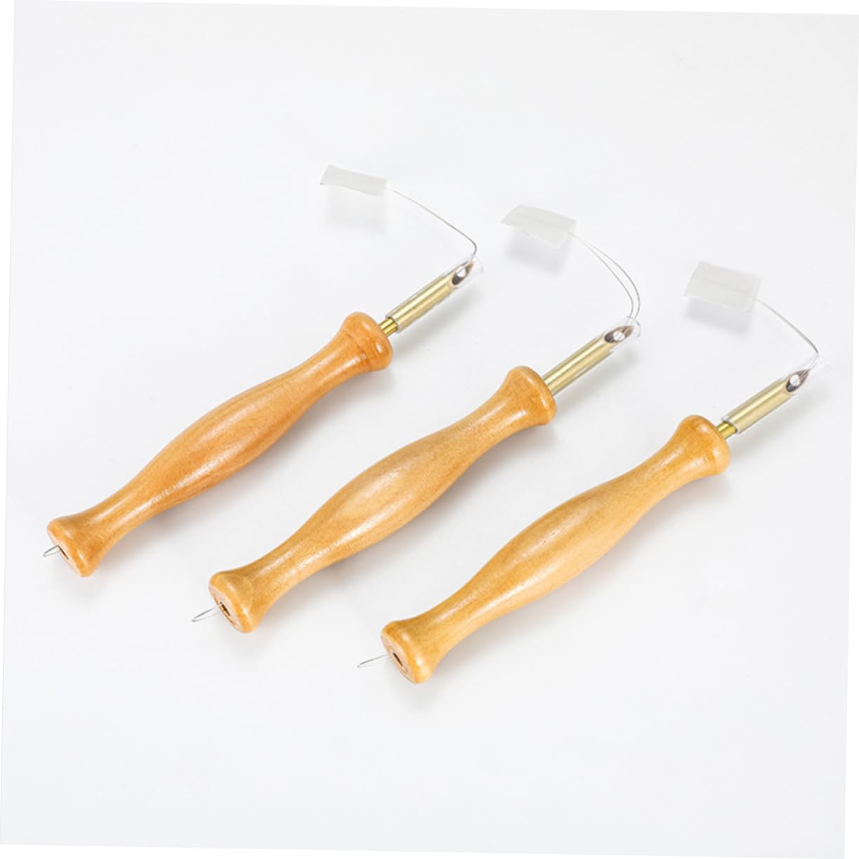 LIFKOME Knitting Embroidery Pen Punch Needle Threader Set Sewing Felting Craft Tool Wooden Handle Punch Needle Fabric