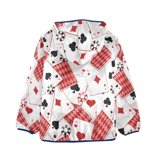 Playing Cards Girls Fleece Jacket Girls Fall Jacket Girls Zip Up Hoodie Girls Sherpa Jacket 2-10T2
