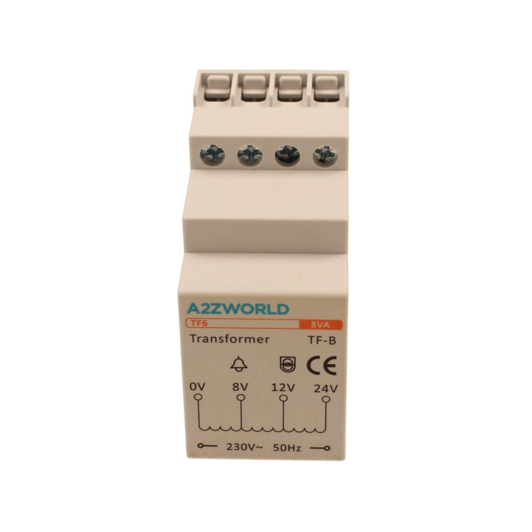Transformateur de sonnette modulaire, sortie 8 V 12 V 24 V AC, pour interphones et vidéophones, 2 modules DIN, 230 V AC entrée, certifié IEC61588-1, IP20, série TF6 professionnelle
