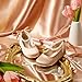 PHIRAMIN Toddler Flower Girl Satin Dark Nude Dress Shoes - Little Girl Ballet Flats Size 12 Pearl Wedding Party