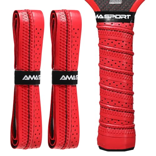 AMA SPORT Pickleball Paddle Grip Tape 2 Pack Pickleball Overgrip Replacement Grip Wrap for Pickleball Rackets Anti-Slip Grip Ridge Easy Installation and Long-Lasting Performance