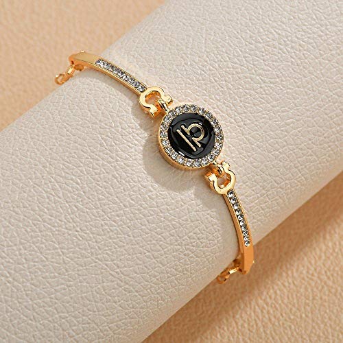 SKLHSIL Zodiaque Bracelet,Balance Signes Or Couleur Strass Rond Charms Bijoux Zircon Astrologie Bracelet, Mode Hommes Simples Femmes Anniversaire De Noël Bracelets Chanceux Cover