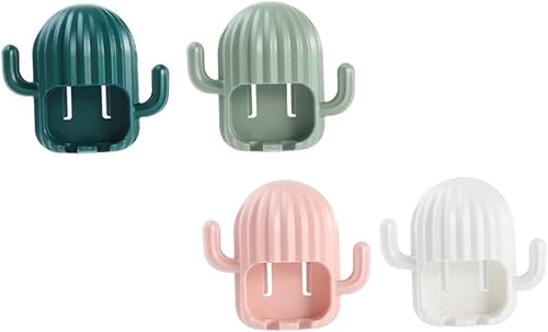 DOITOOL Soporte para cepillos de dientes de cactus, organizador de cepillo de dientes de plástico, organizador de cepillos de dientes, colgador de