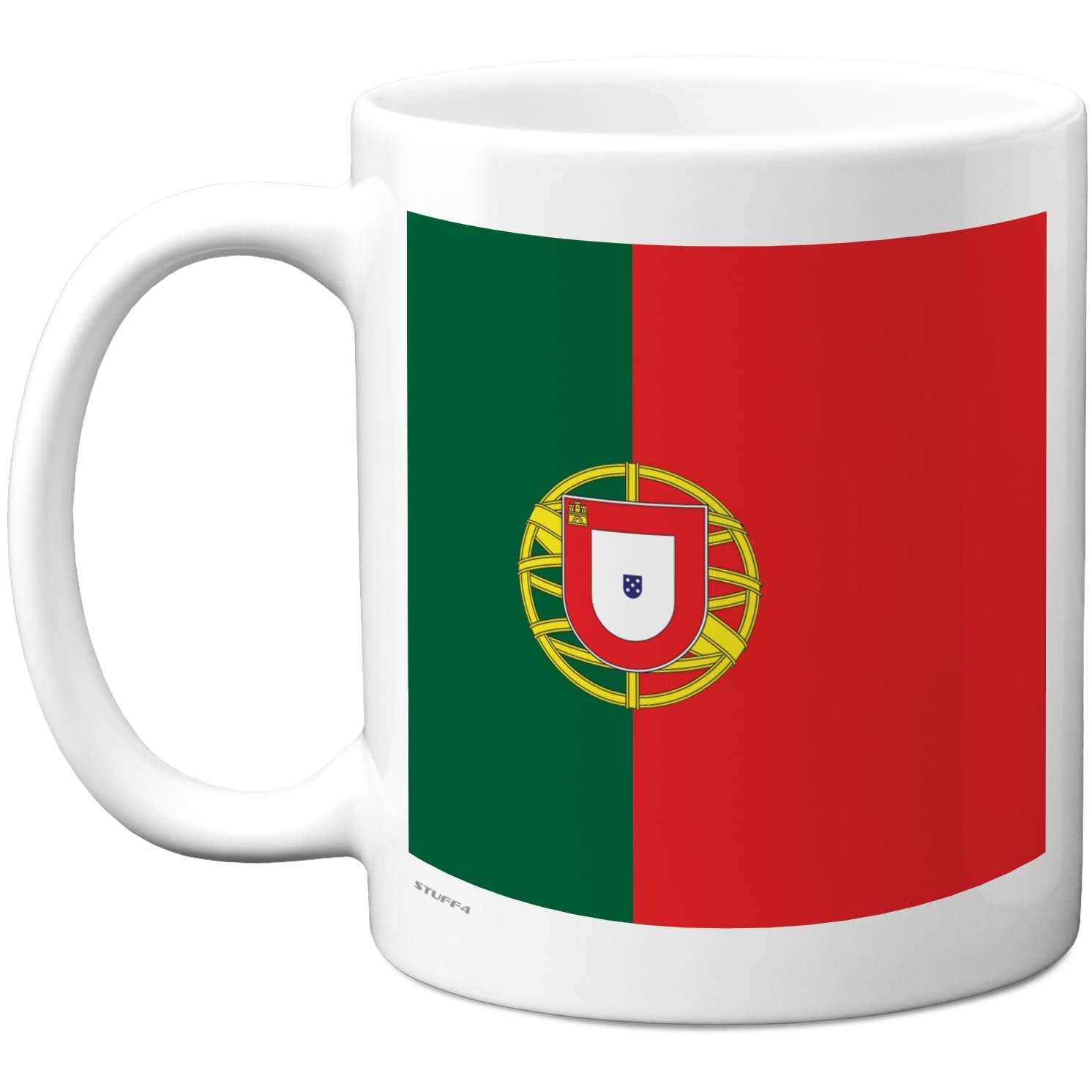 Stuff4 Portugal Flag Mug - Patriotic Souvenir with National Coat of Arms - Vibrant Supporter Gift for Home or Office - 11oz Ceramic Gloss Mug