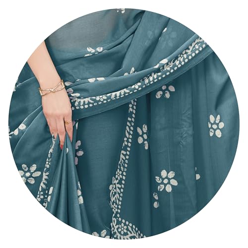 Image of MIRCHI FASHION Saree for Woman Chiffon Batik Printed | Lightweight Daily Wear Women's Office Sari with Blouse Piece (Available in 40 Colours)