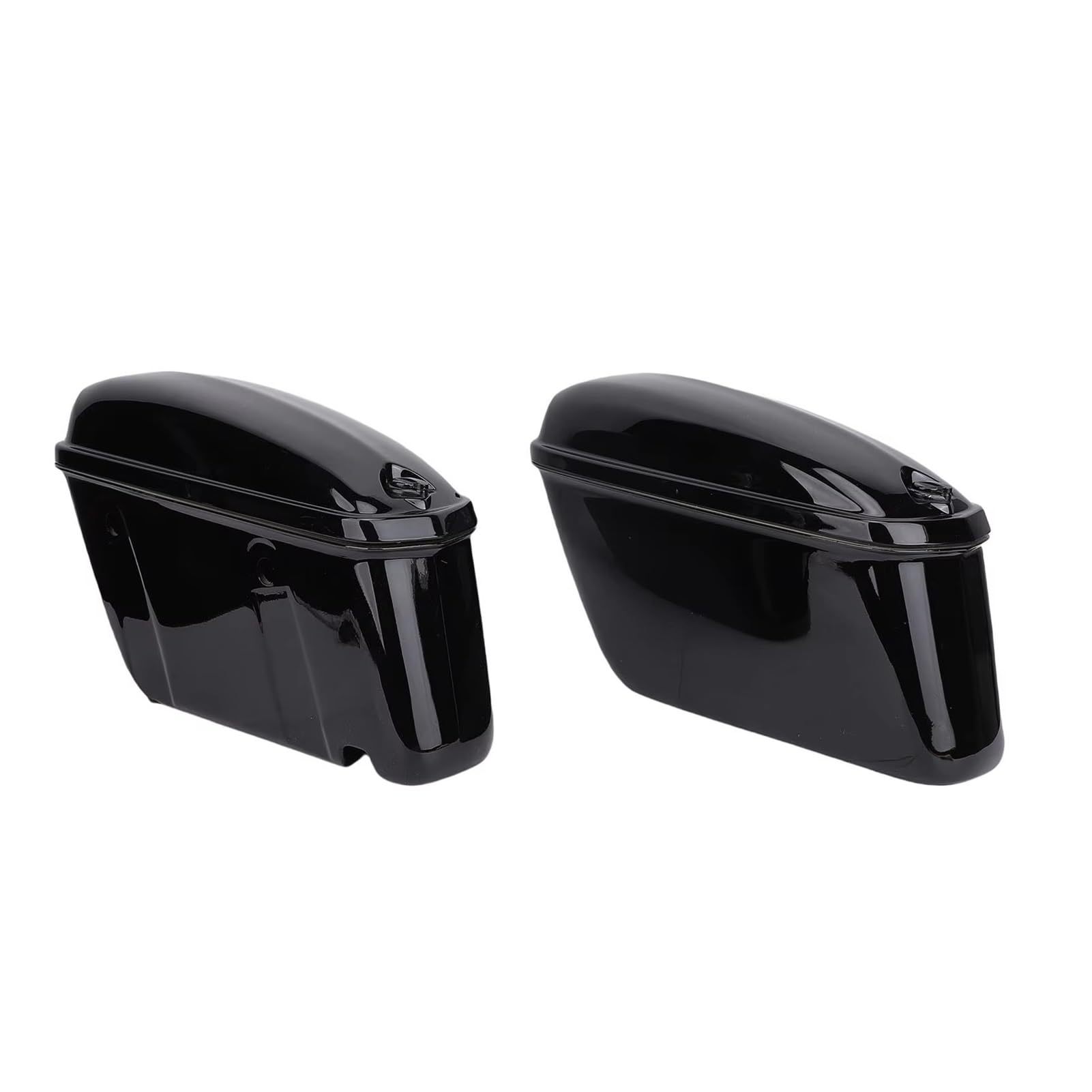 Borsa Posteriore Moto Borse Sella Rigide Moto Universali 22 Litri Serratura Robusta Portaoggetti Laterale Per Bagagliaio ABS Nero Lucido 1 Paio