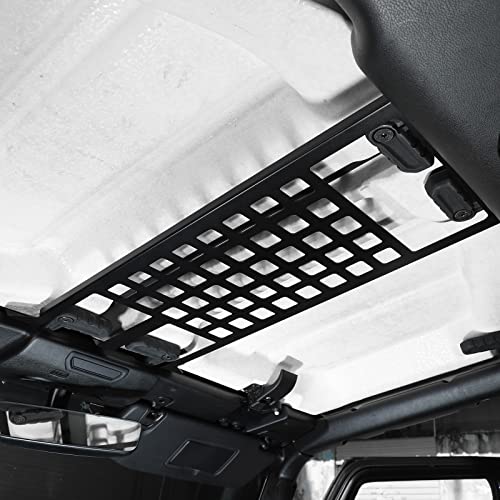 Jimen Compatible With Jeep Wrangler Jl Jlu & Gladiator Jt 2018-2023, Hard Top Molle Panel Cargo Rack Metal Roof Shelf Luggage Storage Carrier #TOP4
