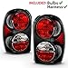AmeriLite Black Replacement Brake Tail Lights Set For 02-07 Jeep Liberty SUV - Passenger (Right) and Driver (Left) Side