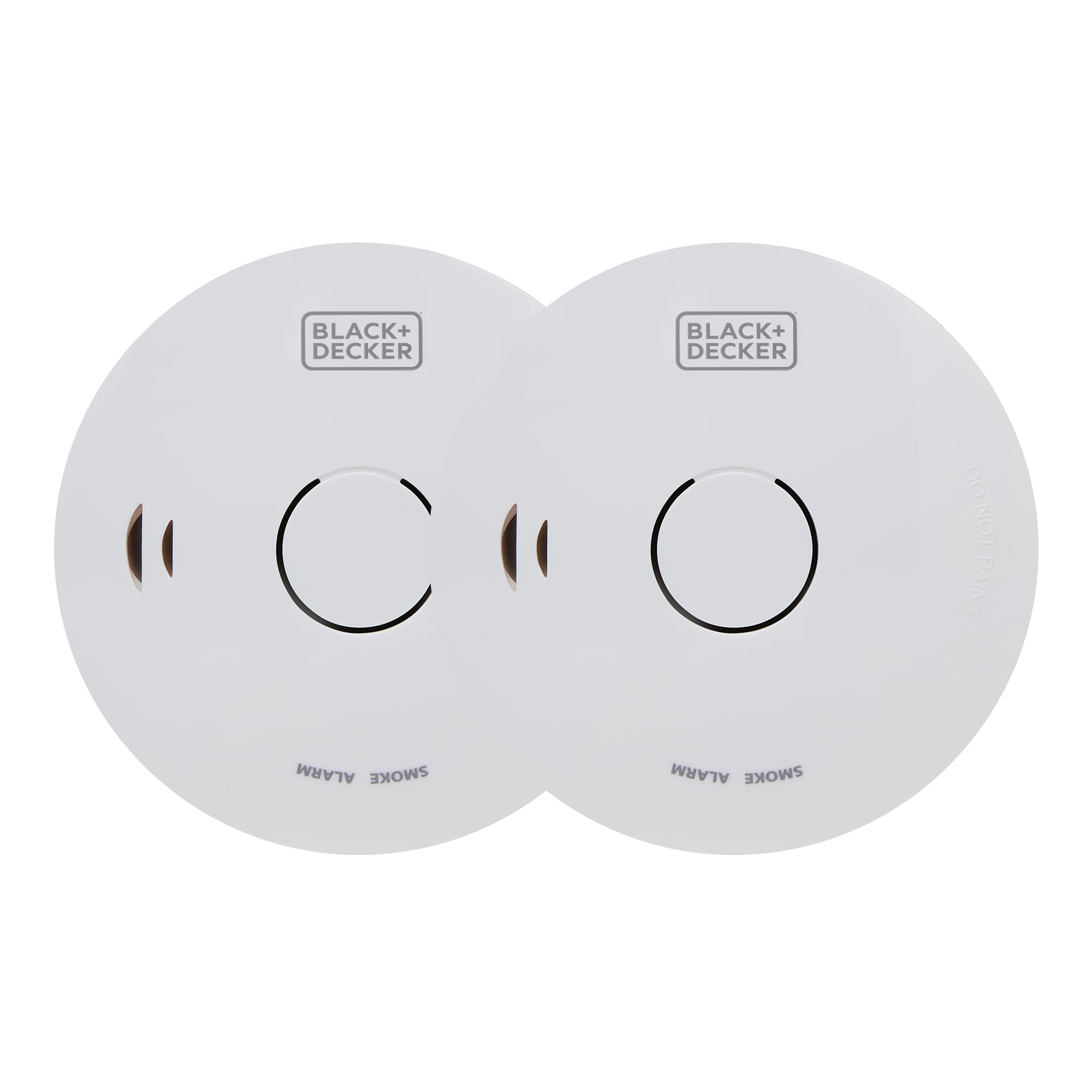 BLACK+DECKER Smoke Alarm 2 Pack. 10 Year Lithium Battery Included Smoke Alarm for Home. Easy To Install Optical Smoke Detector Fire Alarm. With Test/Silence Button. White.