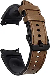 Pulseira De Couro + Silicone Compatível com GaIaxy Watch7 - Watch 6 - Watch6 Classic - Watch 5 - Watch5 Pro - Watch 4 - Watch4 Classic