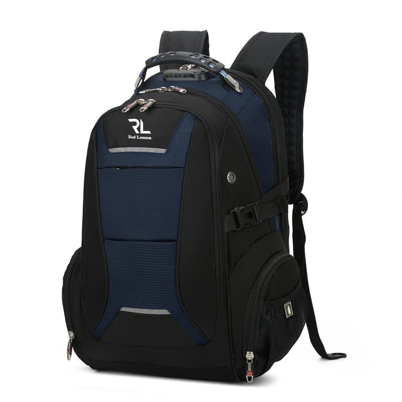 Red Lemon Swiss Design 40 L Oxford Waterproof Large Capacity Comfortable Business Fashion Travel Men Laptop Backpack Anti theft Computer Bag with rain cover, Black (B0C53MVJ2C) Amazon Price History, Amazon Price Tracker