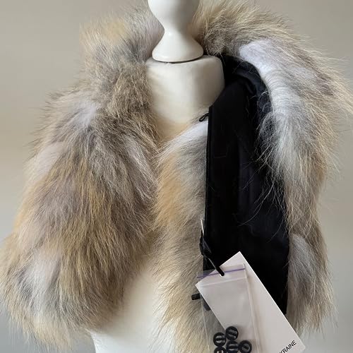 Grey Men Collar Fur fox for coat parka hood 75 cm2