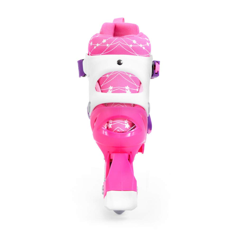 SMJ - Set 2 in 1 per bambine e ragazze, pattini in linea regolabili, set di protezioni + casco + custodia