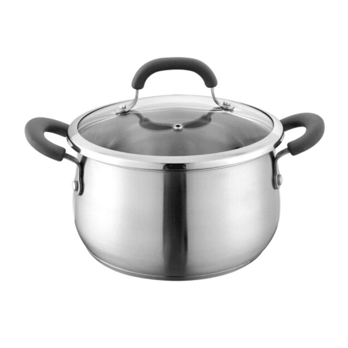 Stockpot en Acier Inoxydable, marmite avec Couvercle, poignées Doubles résistantes à la Chaleur - Lave-Vaisselle