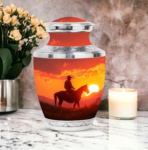Image of Cowboy Urn - Urn for Human Ashes - Adult Female - 10 inch Pack of 1