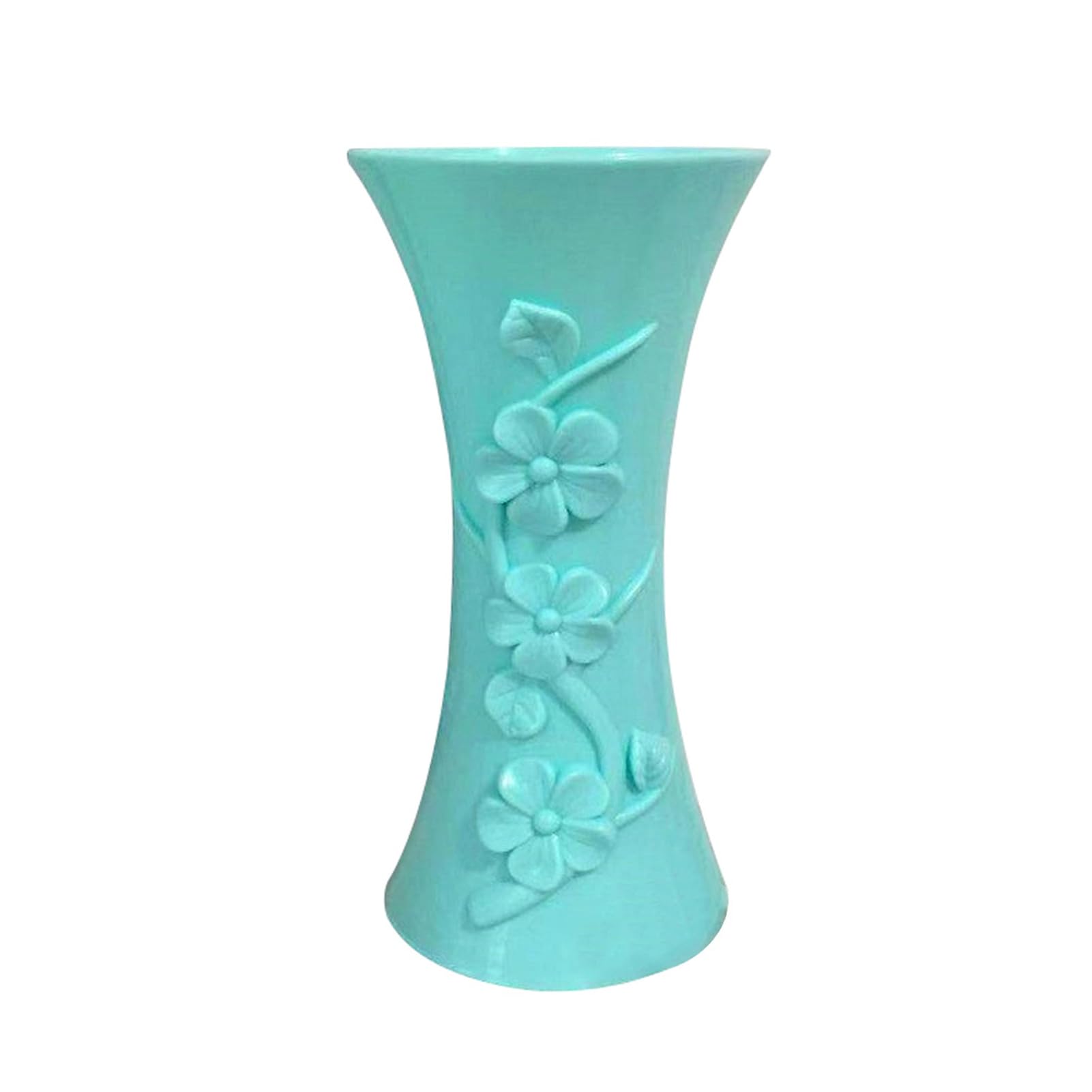matumou Plastic Embossment Vase Flower Arrangement Pot Container Home Office Table Decor