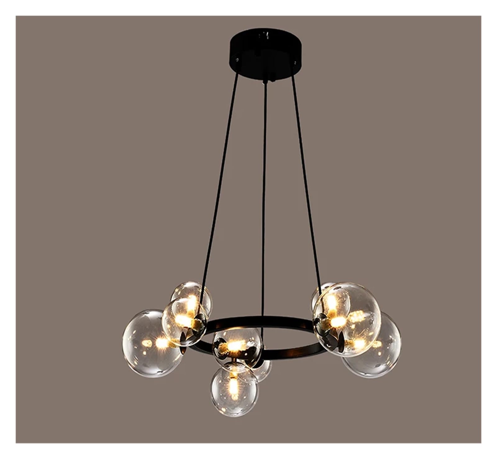 KLXSIVU Nordic Ring Bubbles Glass Pendant Light Gold for Living Dining Room Bedroom Ceiling Chandeliers Home Decor Hanging Luminaires