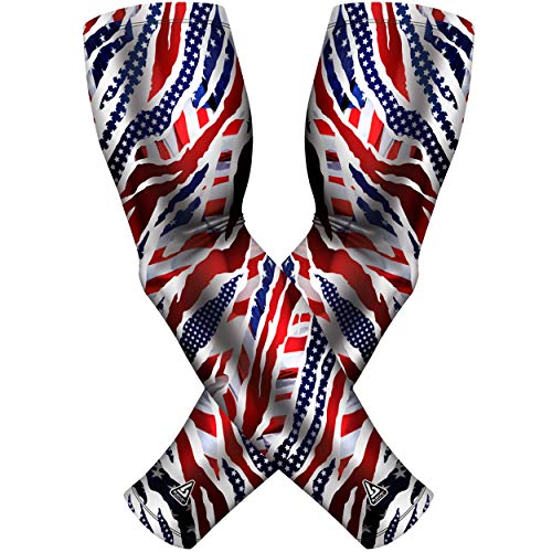 Image of B-Driven Sports Pro-Fit Compression Arm Sleeves - 1-Pair, 30+ Designs, Adult /Youth Sizes, for Athletic and General Purpose Use.