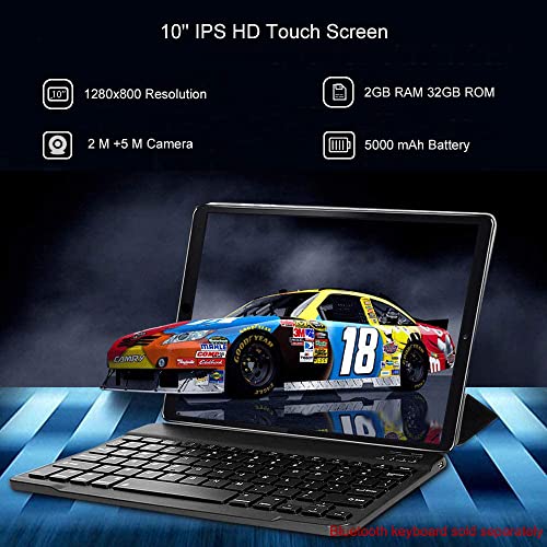 Yotopt 10 Inch Android 3G Phone Tablets, 32Gb Rom, 256Gb Expand, Dual Sim Card, Quad Core, Wifi, Bluetooth, Gps, Fm, Dual Camera, Ips Hd Touch Screen, Support 3G Phone Call Tableta (Black) #TOP4