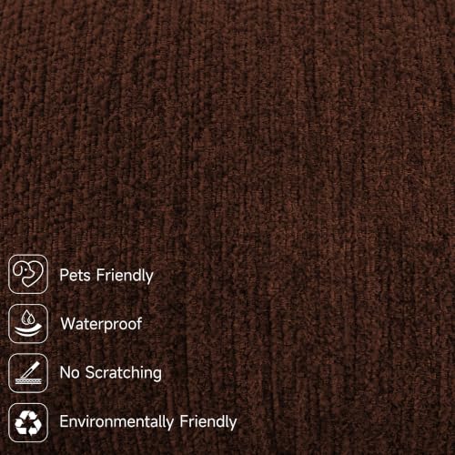 Image of Swivel Rocker Recliner Chair, Recliner Single Sofa with Massage, Manual Nursery Rocking Chair with Side Pockets & Cup Holder, Modern Recliner with Heating for Living Room, Apartment(Brown)