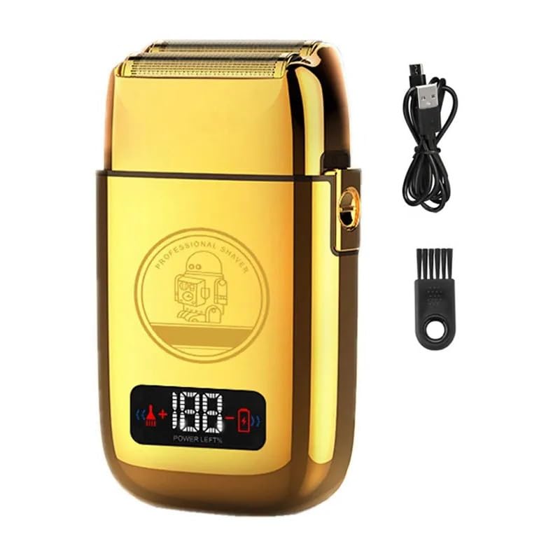 QWAXTRIW Razor eléctrica para Hombres, Carcasa de Metal Recargable rasuradora eléctrica para Hombres Barba Barba maquinilla de Afeitar calvas de Afeitar Calvo