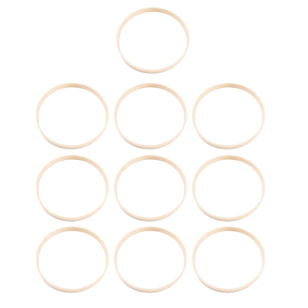 Macrame Garland Dreamcatcher 10pcs 13cm Diameter Dream Catcher Ring Round Wooden Hoop DIY Craft Tools (Beige) Embroidery Hoop