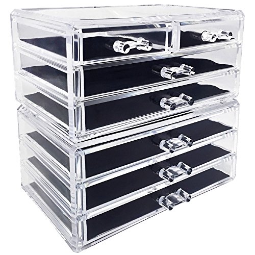 Ikee Design Acrylic Makeup and Jewelry Storage Set - Clear