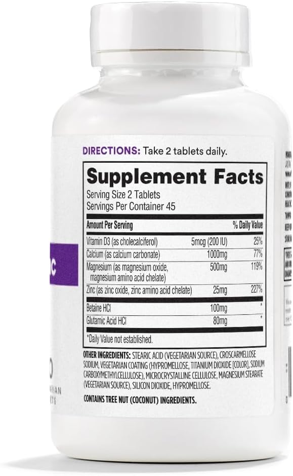 365 by Whole Foods Market, Cal-Mag-Zinc with Vitamin D3, Vegetarian, 90 Count - Image 2