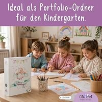 CALLUNA® Sammelordner "Meine Erinnerungen" mit Griffloch – KITA Ordner – Sammelordner Kindergarten – 100% in Deutschland gefertigt – inkl. EXTRA Schatzsuche-Spiel – Geschenk – Einhorn – Ansicht 7
