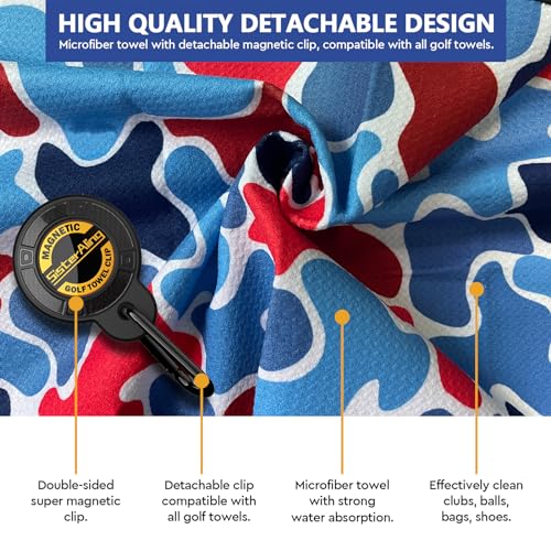 Golf Towel Magnetic Clip Set,Industrial Strength Magnet for Strong Hold to Golf Carts Golf Bags or Clubs,Removable and Easy Cleaner Accessories,Men's Golf Equipment, Golf Gifts - Image 4