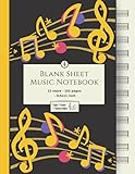 Blank Sheet Music Notebook: Music Manuscript Paper / White Marble Blank Sheet Music / Notebook for Musicians / Staff Paper / Composition Books Gifts ... * Large * 12 Stave * 102 pages *