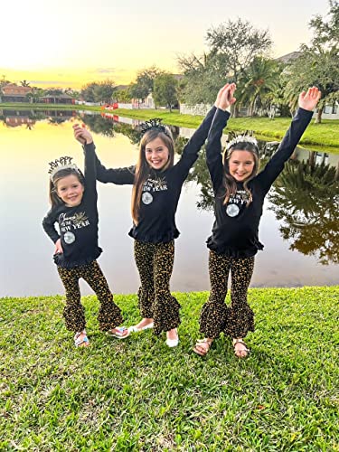 Image of Unique Baby 2 Piece Girls Double Ruffle Leggings and Long Sleeve Shirt Clothes Set Kid and Toddler Girl Outfit