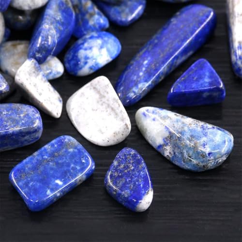 Image of WAYBER 2 Lbs /920g Deep Blue Lapis Lazuli Pebbles Irregular Decorative Stones Natural Crystal Rock Gravel for Aquarium /Fish Turtle Tank /Succulent Plants /Air Plants Decoration (Fill 1.8 Cups)